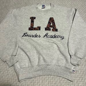 Vintage Russell Athletic Lourdes Academy All Embroidered Crewneck Size Small